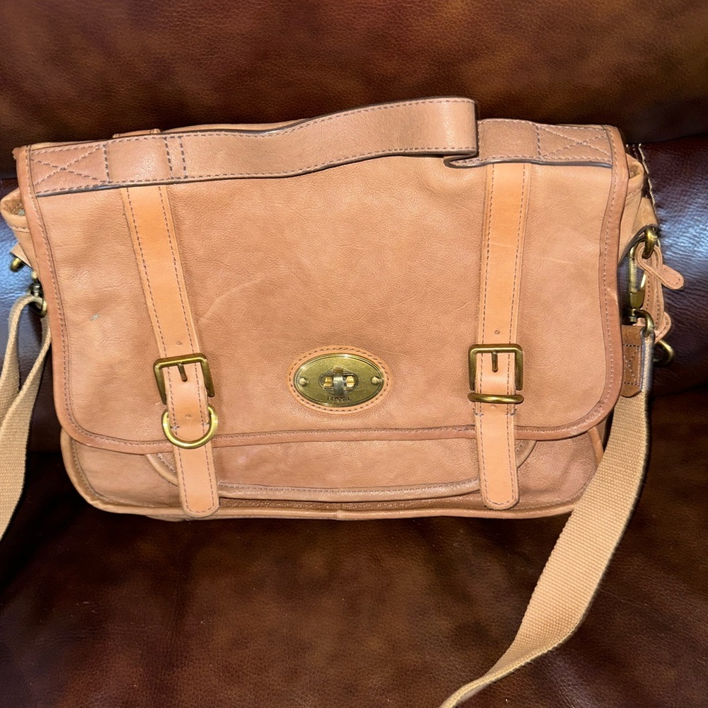 Fossil Tan Leather Men's Messenger Bag